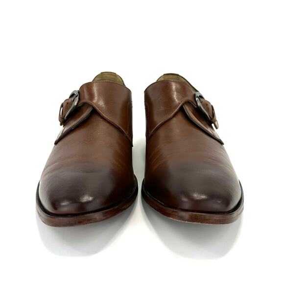 Johnston & Murphy Men Monk Strap Dress Shoes Sz 11M McClain Brown Leather Almond - Picture 9 of 14